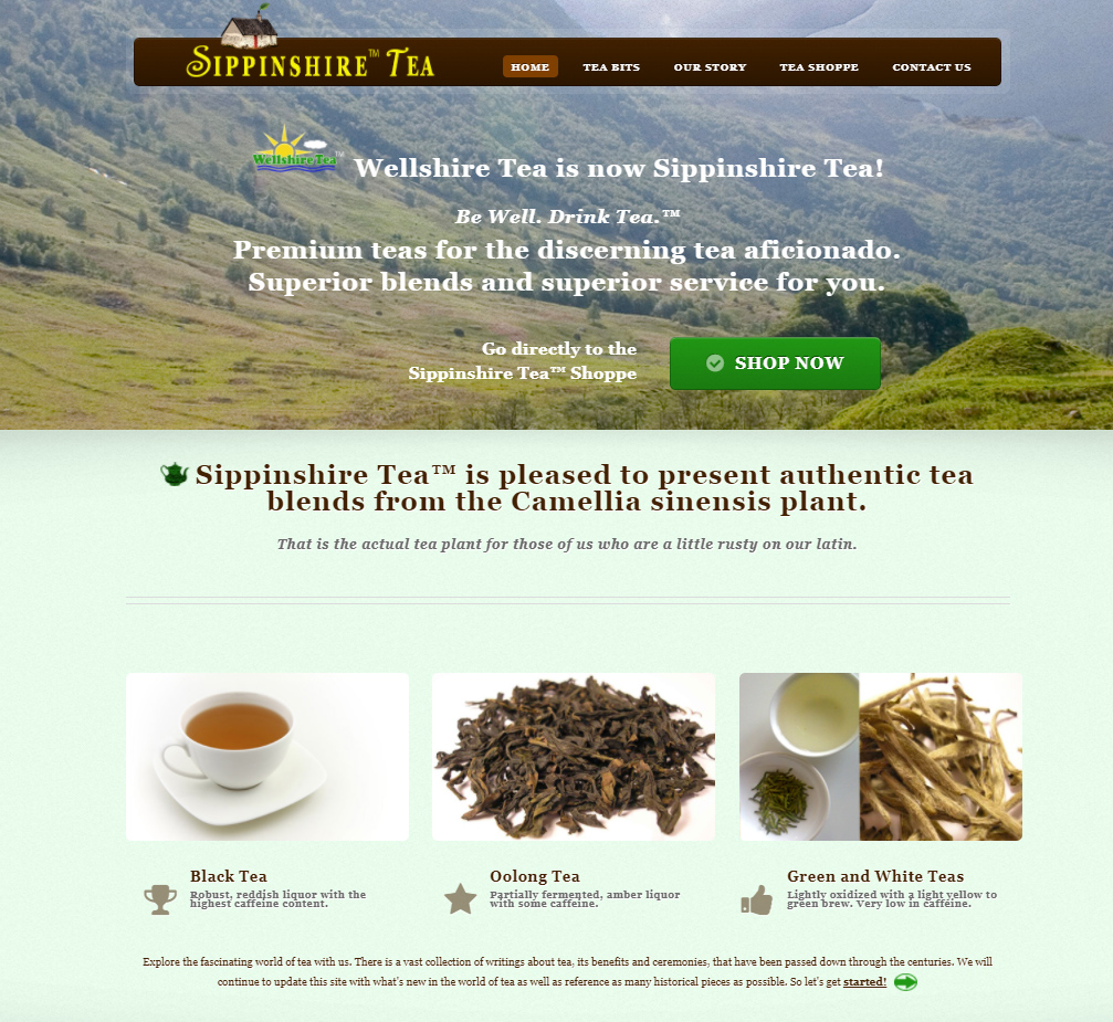 sippinshire tea website
